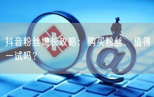 抖音粉丝增长攻略：购买粉丝，值得一试吗？