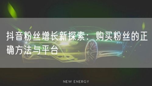 抖音粉丝增长新探索：购买粉丝的正确方法与平台