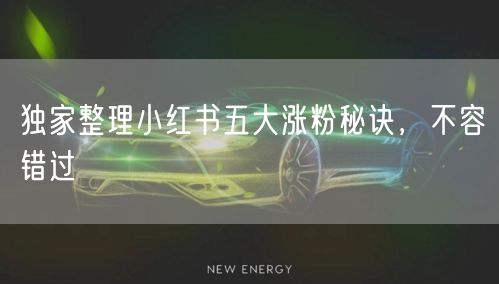 独家整理小红书五大涨粉秘诀，不容错过