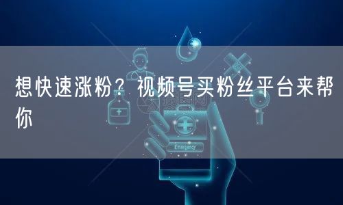 想快速涨粉？视频号买粉丝平台来帮你